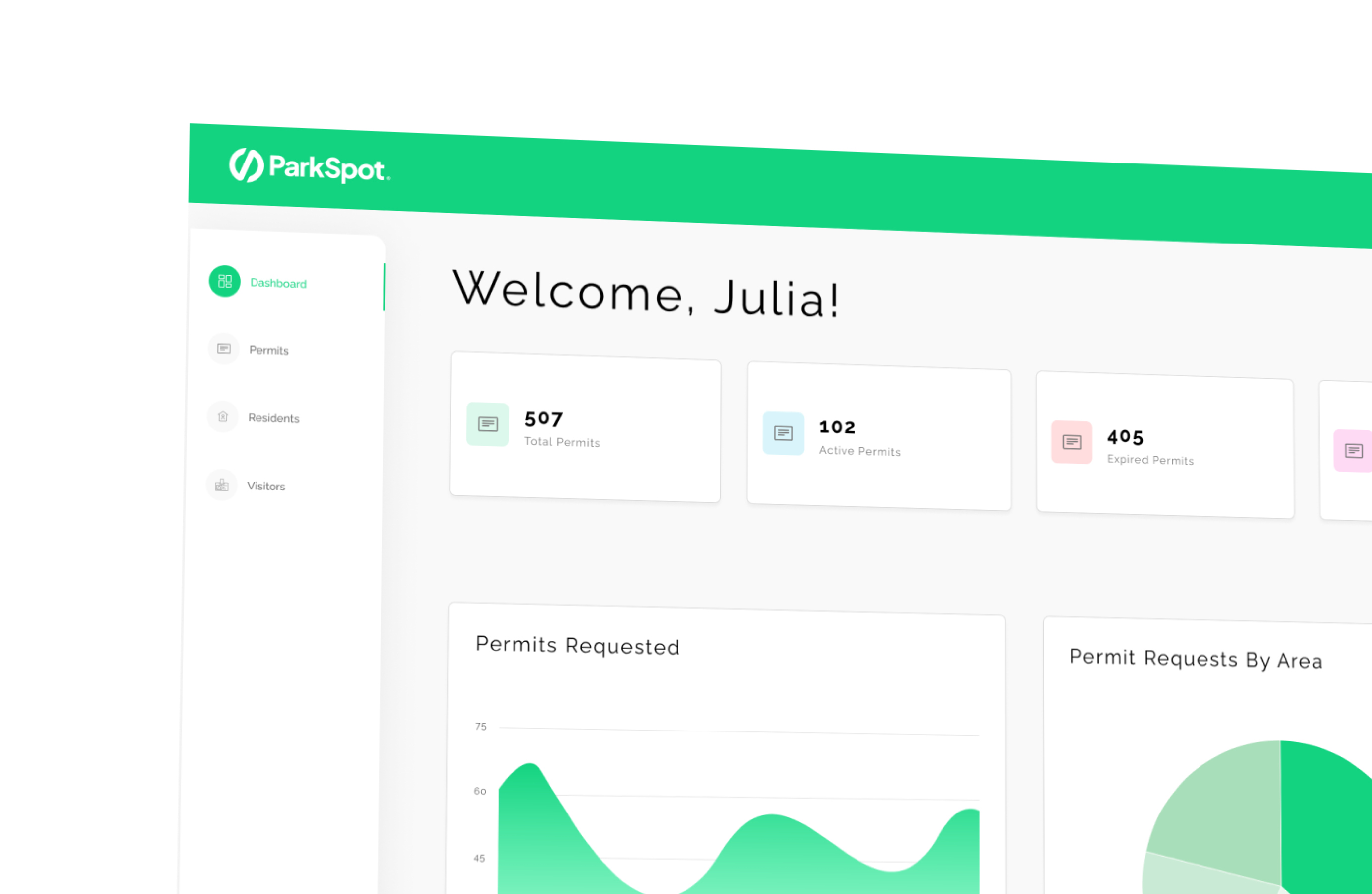 Peek of ParkSpot Dashboard